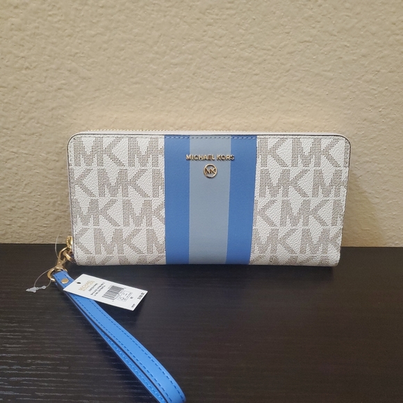 Michael kors Central Stripe Large Travel Continental Wallet